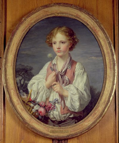 Giovane Ragazzo con un Cesto di Fiori da Jean Baptiste Greuze